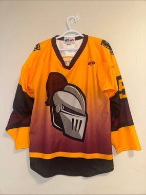 Knights Hockey Jersey Yellow/Burgundy #5